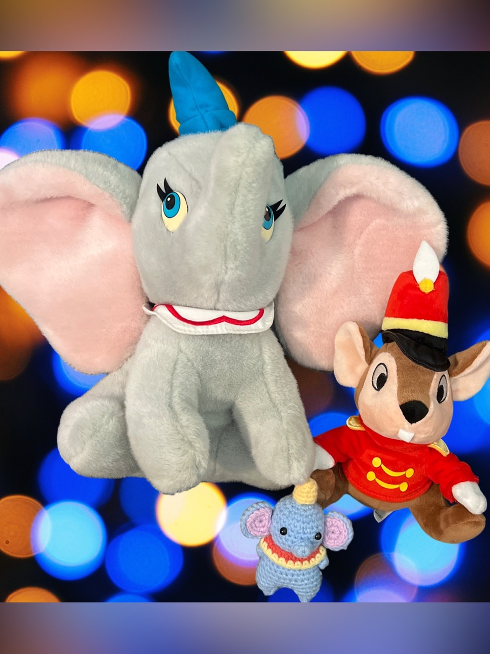 Authentic Disney Parks Dumbo & Timothy Q Mouse Plush Lot